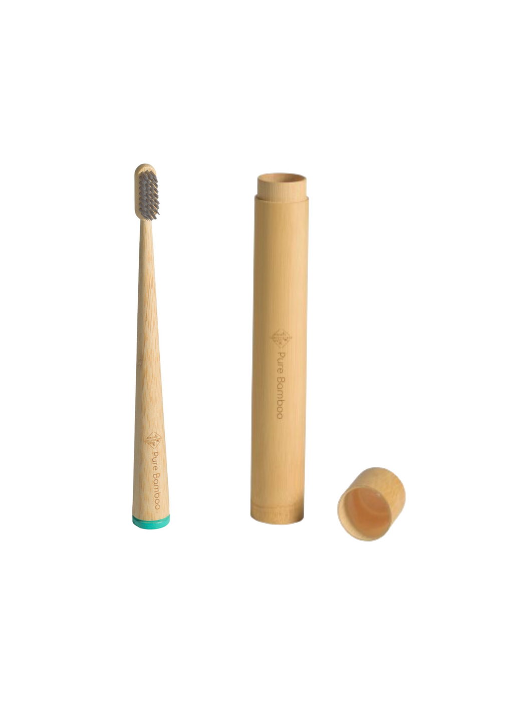1 Cepillo de Dientes de Bambú y Estuche de Viaje de Madera