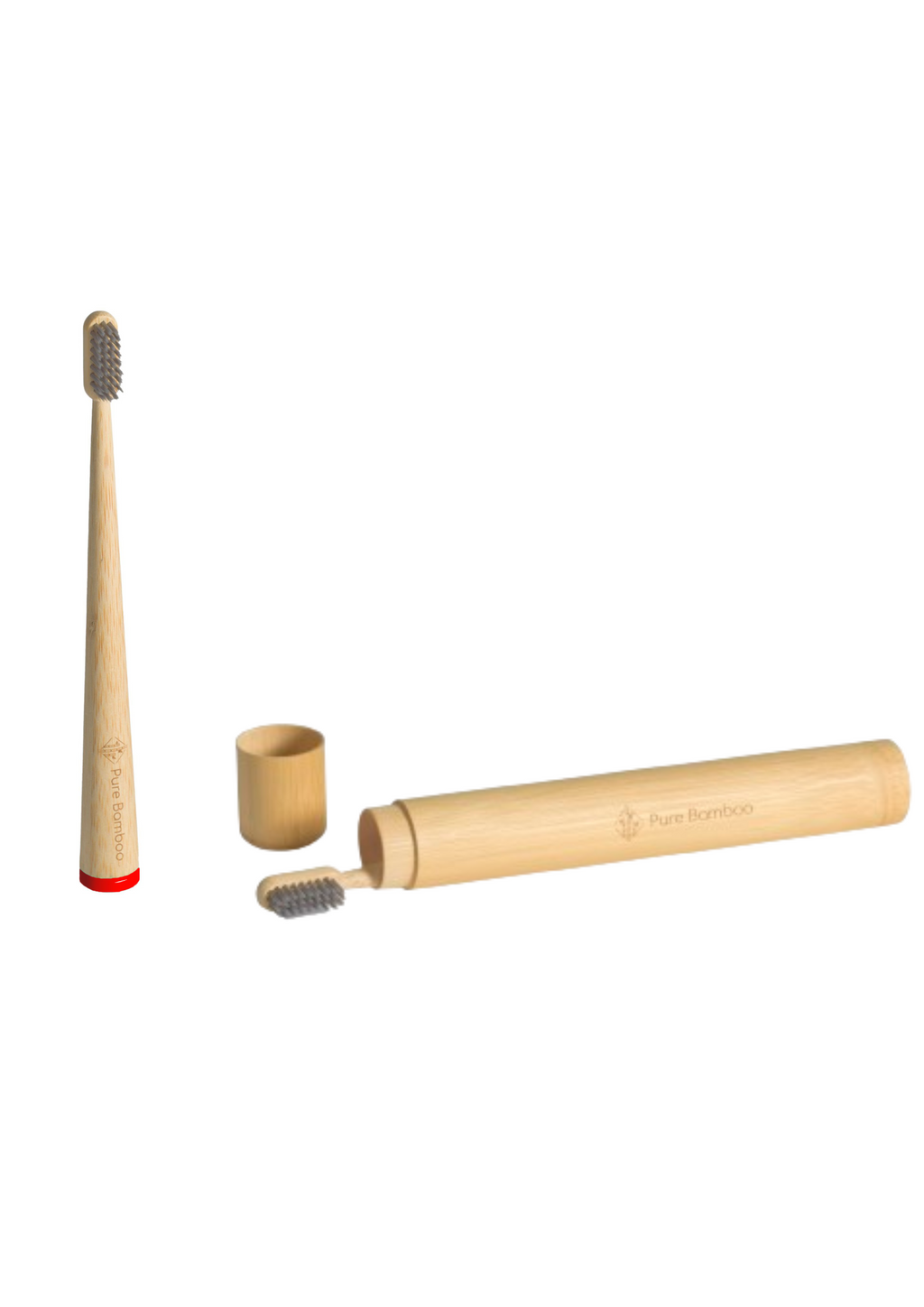 Pack Familiar 3 Cepillos de Dientes de Bambú y 3 Estuches de Viaje