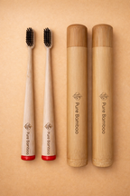 Pack Estuches de Viaje con Cepillos de Dientes de Bambu