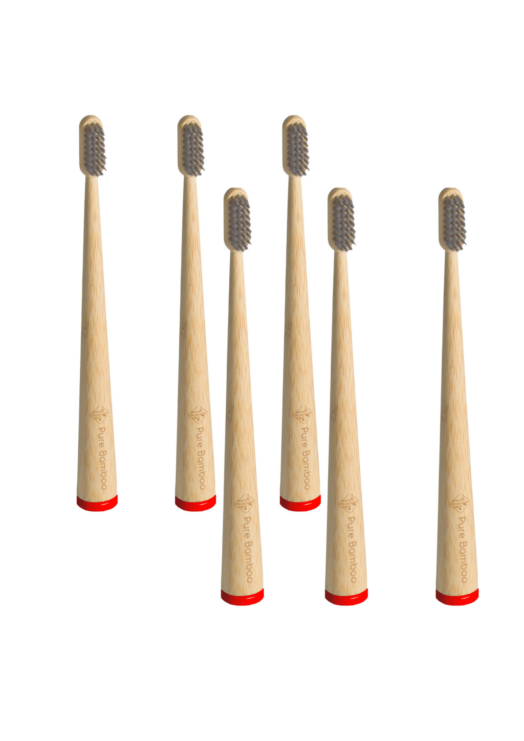 6 Cepillos de dientes de Bambú