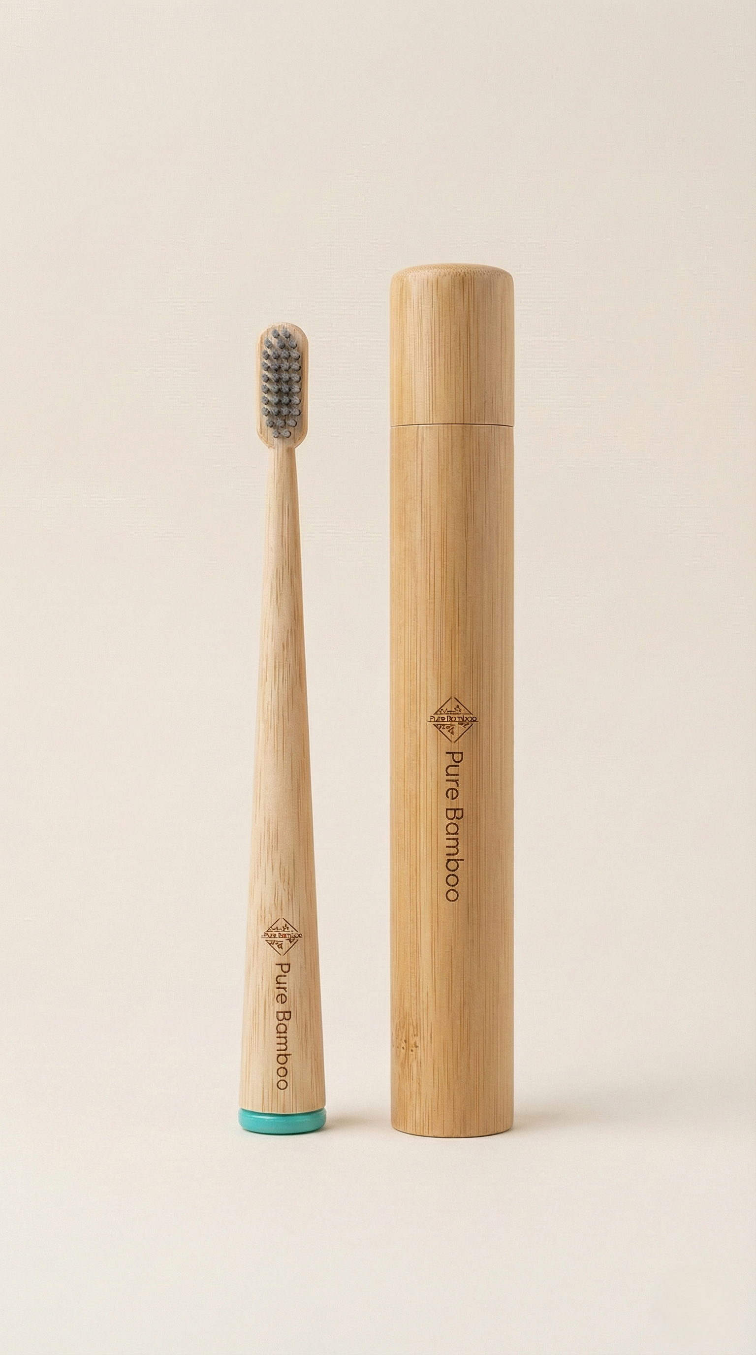 Cepillo de Dientes de Bambú y Estuche de Viaje de Madera