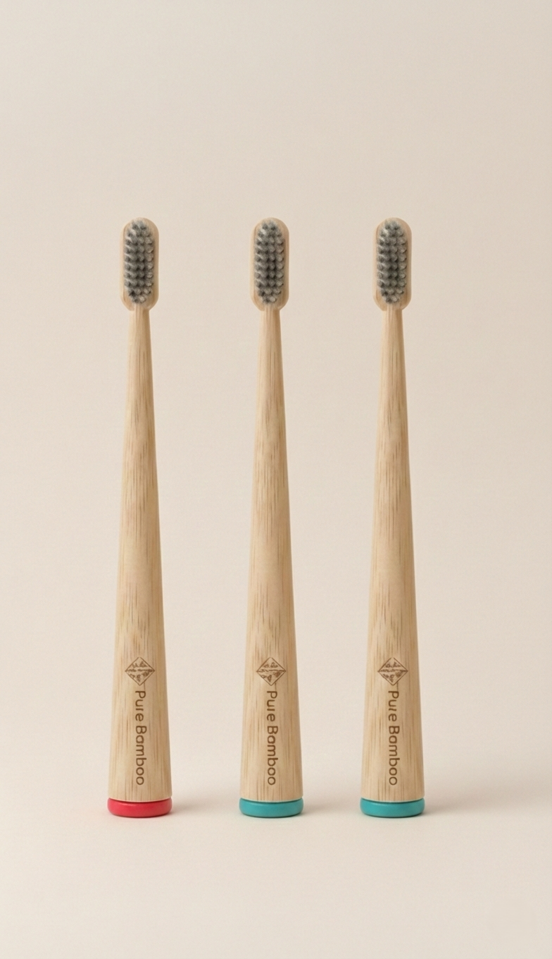 Pack 3 cepillos de dientes de Bambú